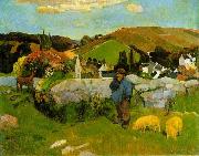 Paul Gauguin The Swineherd, Brittany oil